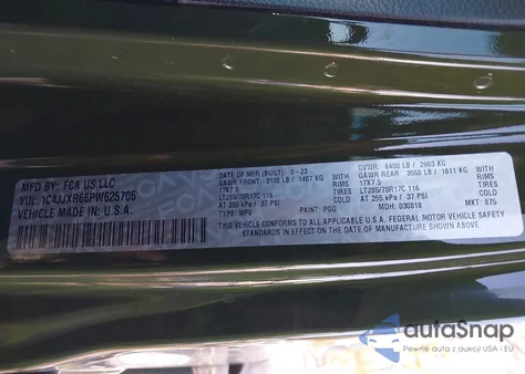 2023 Jeep Wrangler 4Xe Rubicon 4X4 from USA, damaged, VIN 1C4JJXR66PW625706